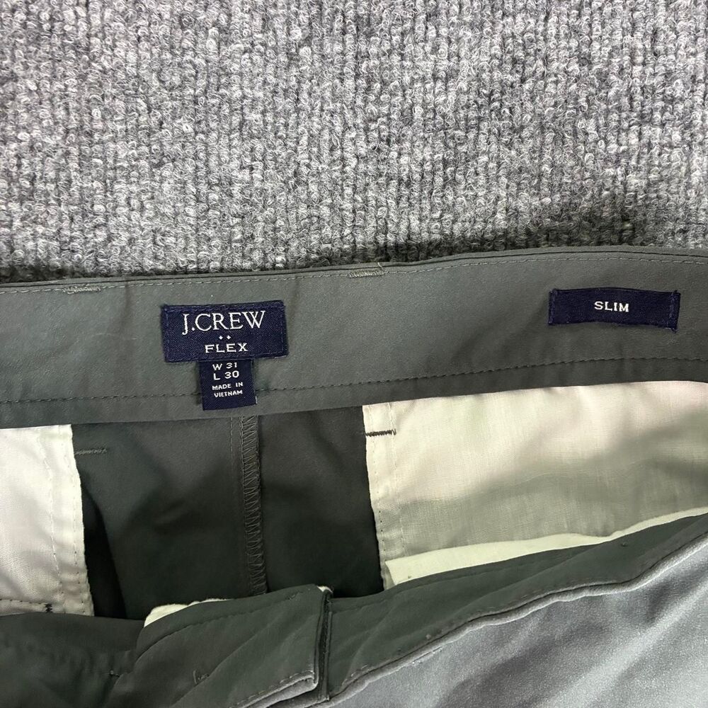 J.Crew Flex Slim Fit Pants Men’s 31x30 Gray Green Stretch Performance Chinos